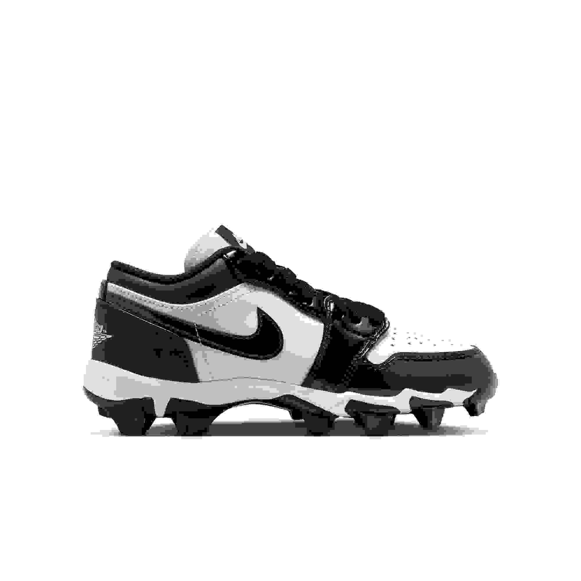 Jordan 1 Low Grade School Boys' "White/Black" Football Cleat